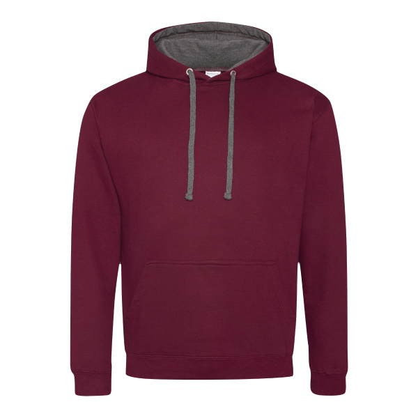 Adult Midweight Varsity Contrast Hooded Sweatshirt Thumbnail